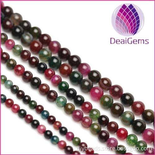 wholesale 3A quality natural 6mm tourmaline round beads loose gemstone beads